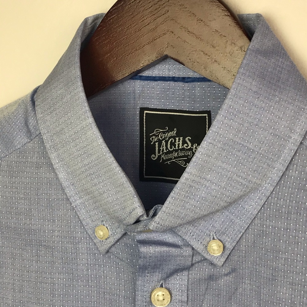 JACHS Blue Chambray Button Down 34/35L - Picture 2 of 9